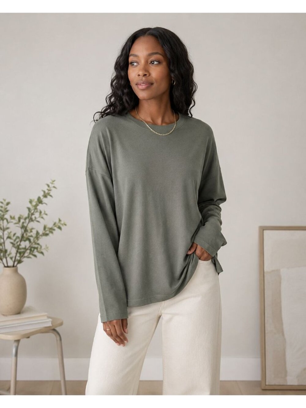 Sage Collective Women’s Sage Green Long Sleeve Knit Pullover Top Size L